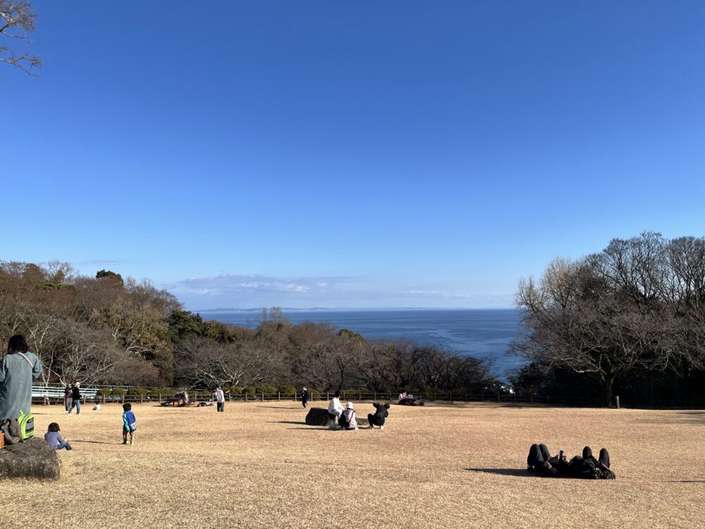 吾妻山山頂の芝生広場